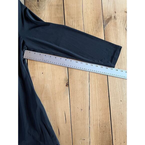 Womens Chaus Long Sleeve Tunic Top Liquid Knit Black Edgy Blouse Stretch Sz XL - Picture 7 of 9